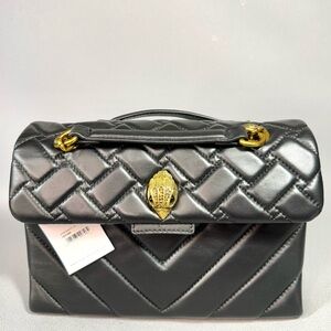 Kurt Geiger Black Kensington Quilted Leather Bag